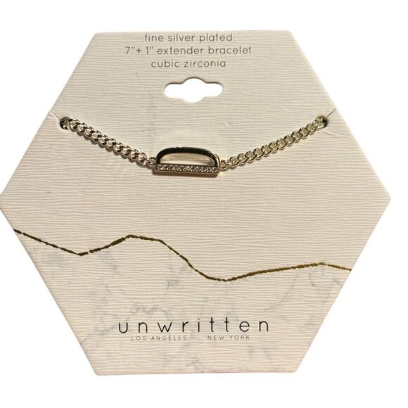 Unwritten Silver Bracelet with “D” letter and cubic zirconia - Picture 2 of 3